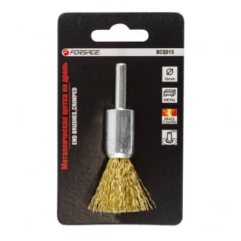 Forsage Кордщетка чашеобразная латунная с хвостовиком для дрели 15мм