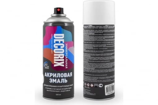 DECORIX Эмаль (краска) акриловая RAL 9010 professional, цвет: белый глянец, в аэрозоле 520мл