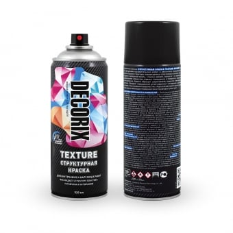 DECORIX Структурная эмаль (краска) Texture по пластику (для бамперов) черная, аэрозоль 520 мл