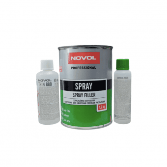 NOVOL Шпатлевка отделочная распыляемая (жидкая) SPRAY + отвердитель CETOX-20 OE. + разбавитель THIN 880