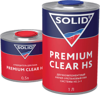SOLID Бесцветный акриловый лак Premium HS 1 л + 0,5 л отв. 
