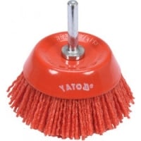 YATO Щётка-крацовка чашечная мягкая нейлоновая со стержнем 75мм
